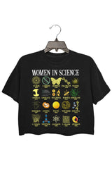 Retro Women in Science Crop Tee For Women