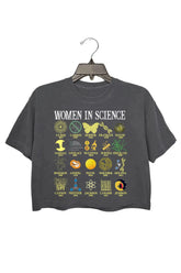 Retro Women in Science Crop Tee For Women