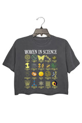 Retro Women in Science Crop Tee For Women