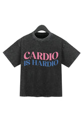 Cardio Is Hardio Washed Crop Top For Women