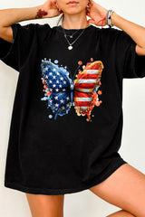 USA Floral Butterfly Teacher Tee For Women