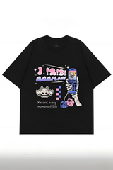 Selfie CartoonSkeleton Creative Funny Tee For Women