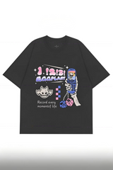 Selfie CartoonSkeleton Creative Funny Tee For Women