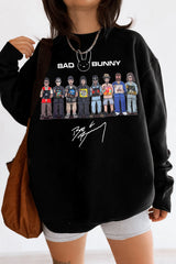 Bad Bunny DTMF Graphic Pullover Sweatshirt for Women