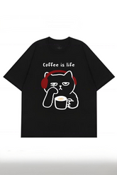 Coffee Is Life Comfortable Kitten Tee