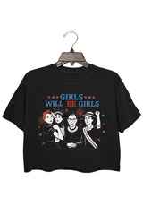 Girls Will Be Girls 4th Of July Independence Day Crop Top For Women
