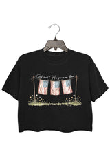 God Shed Grace on Thee Cropped Top for Women