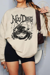 Metalcore Style Moo Deng Sweatshirt for Women