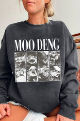 Trendy Moo Deng Graphic Pullover Hippo Design for Women