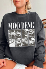 Trendy Moo Deng Graphic Pullover Hippo Design for Women