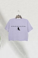 We Do Not Eat Our Allies Crop Tee for Women Fourth Wing Dragon Basgiath War College