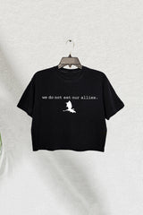 We Do Not Eat Our Allies Crop Tee for Women Fourth Wing Dragon Basgiath War College