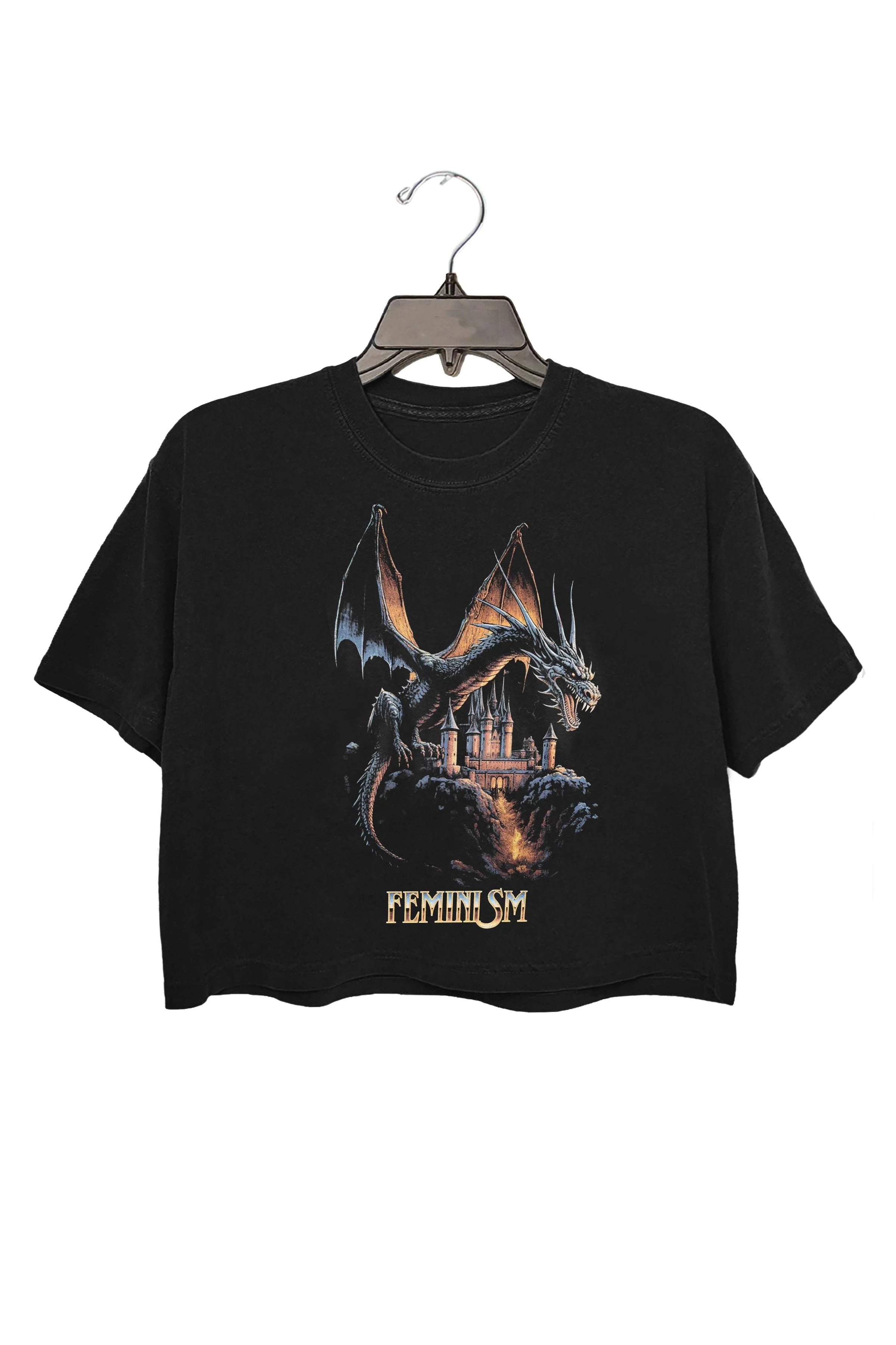 Feminism Dragon Fantasy Crop Top For Women