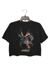 Feminism Dragon Fantasy Crop Top For Women