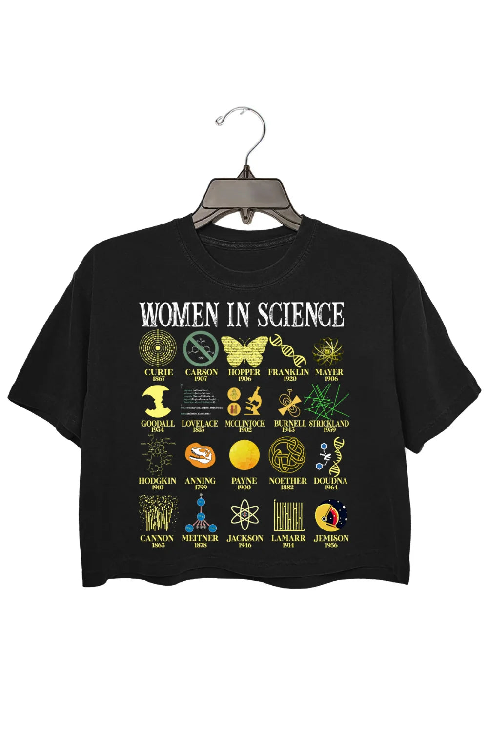 Retro Women in Science Crop Tee For Women