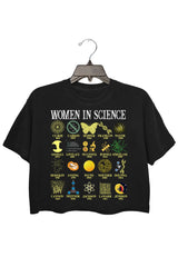 Retro Women in Science Crop Tee For Women