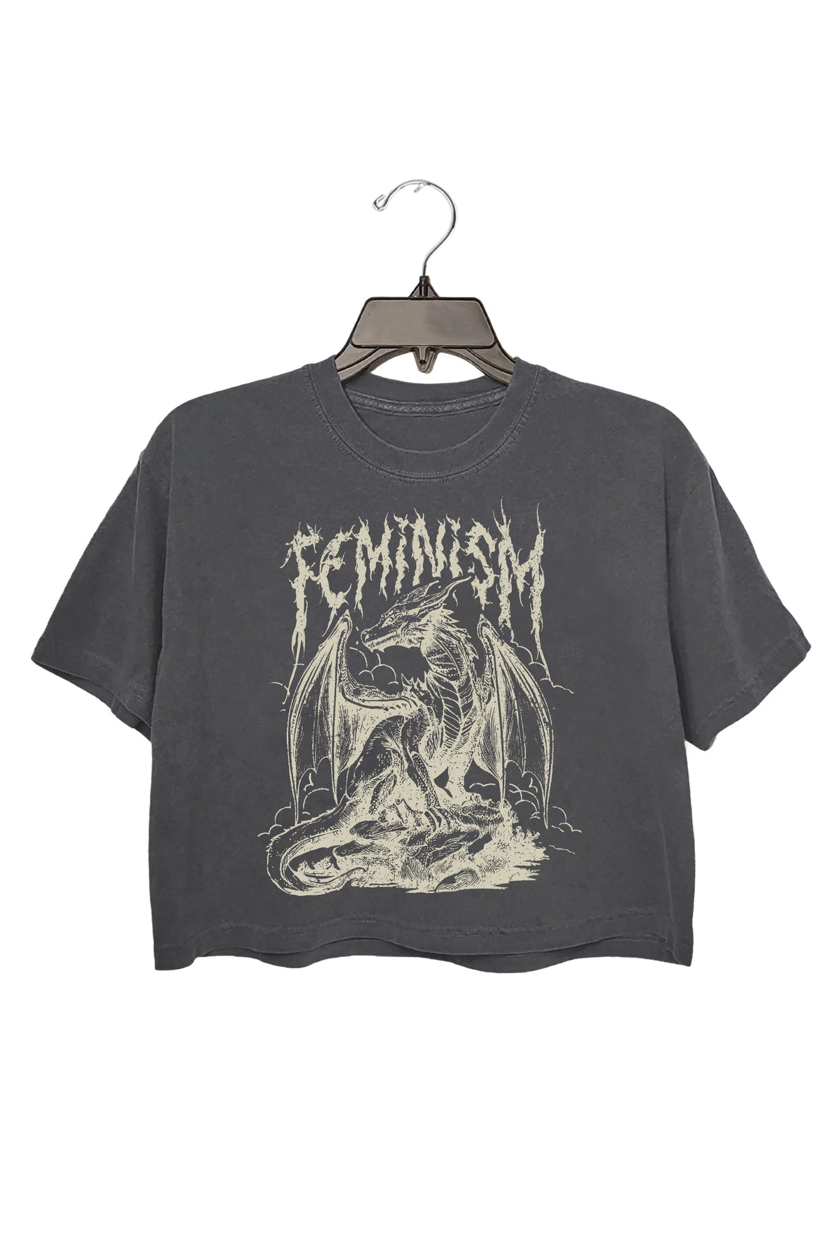 Feminism Dragon Fantasy Crop Tee For Women