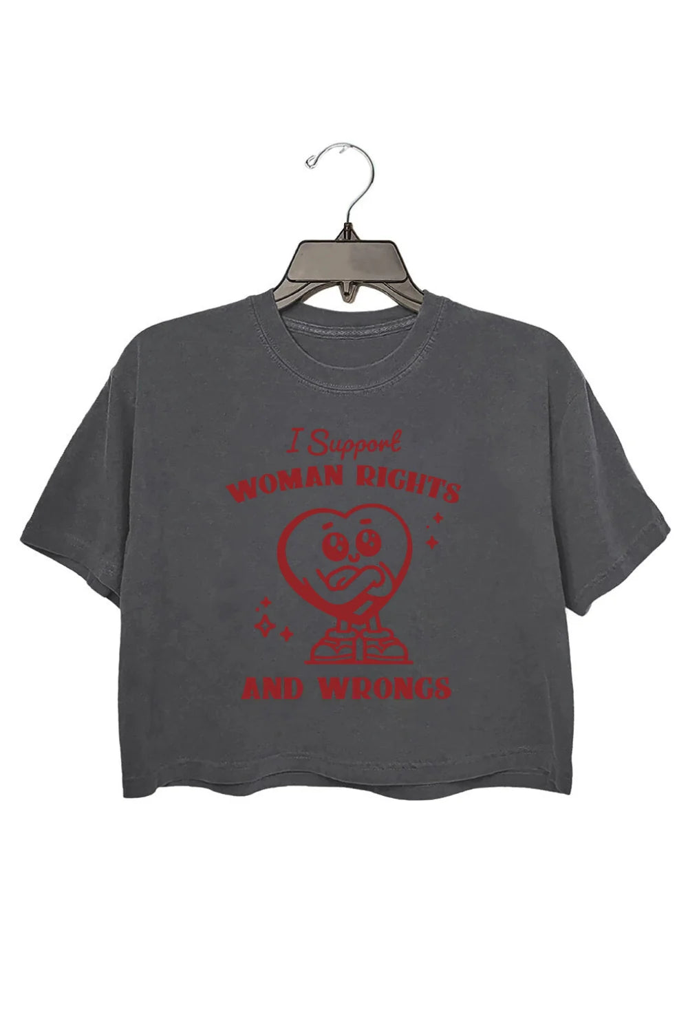 I Support Women's Rights And Wrongs Crop Tee For Women