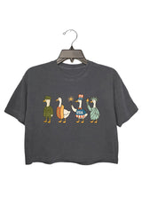 4th Of July Silly Goose Celebration Crop Top For Women