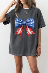 American Bow Independence Day Patriotic Fourth of July American Flag Tee For Women