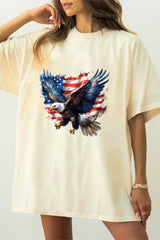 Eagle Independence Day Patriotic Fourth of July American Flag Tee For Women