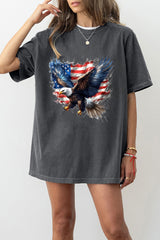 Eagle Independence Day Patriotic Fourth of July American Flag Tee For Women