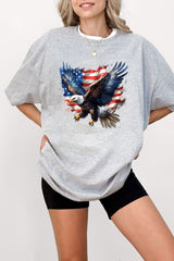 Eagle Independence Day Patriotic Fourth of July American Flag Tee For Women