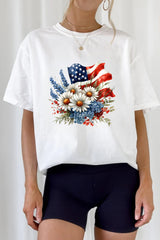 Flower National Flag Teacher Tee For Women