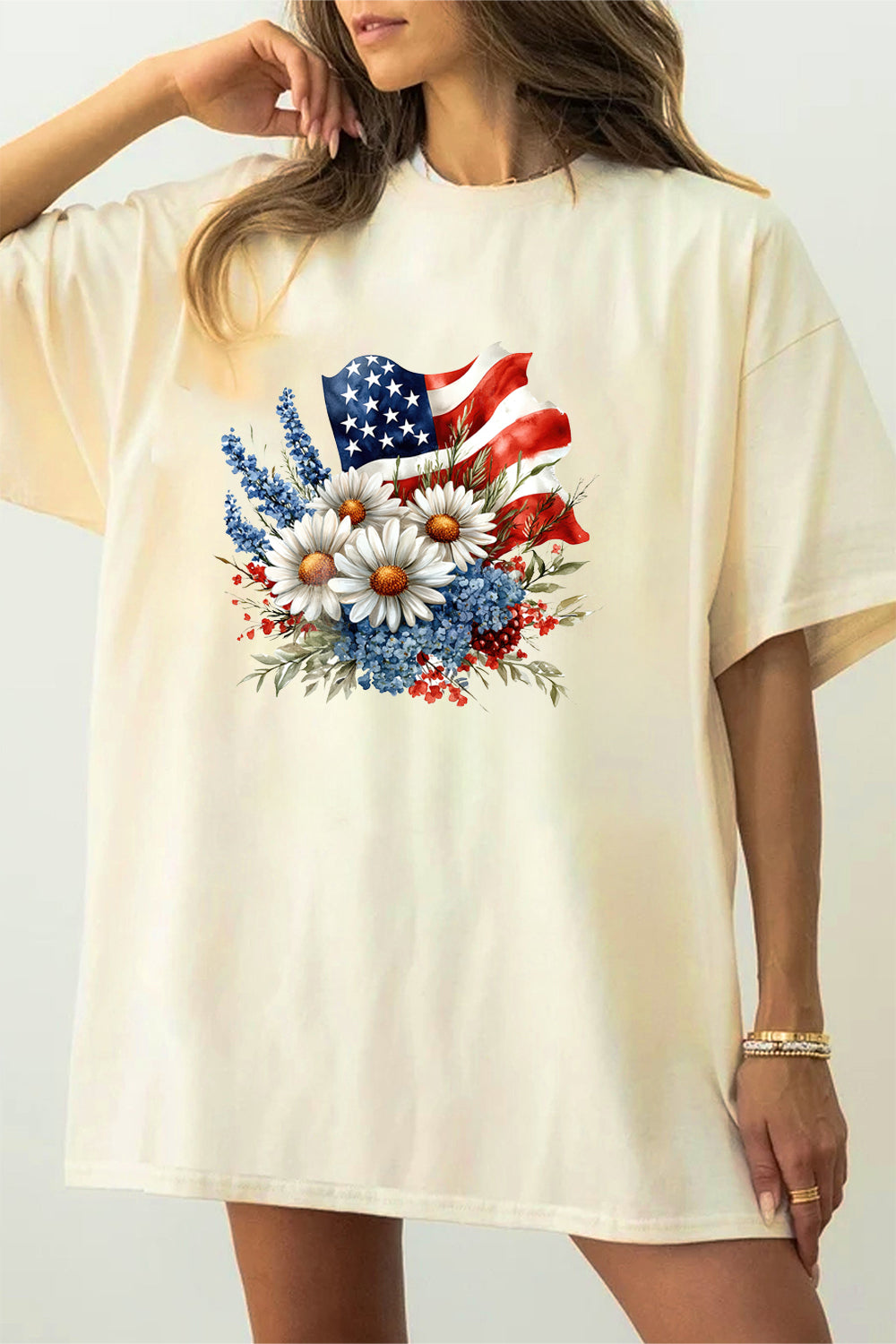 Flower National Flag Teacher Tee For Women