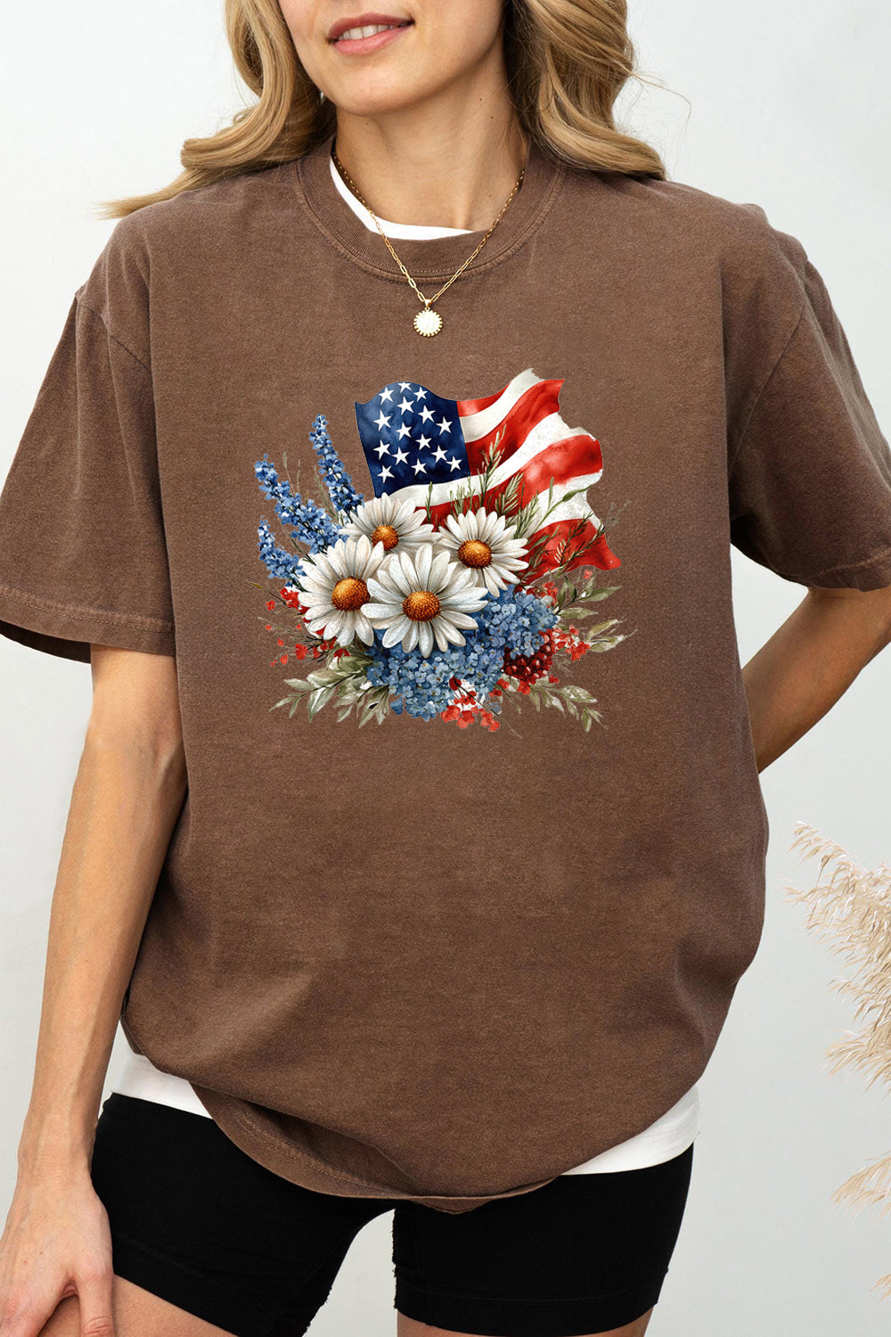 Flower National Flag Teacher Tee For Women
