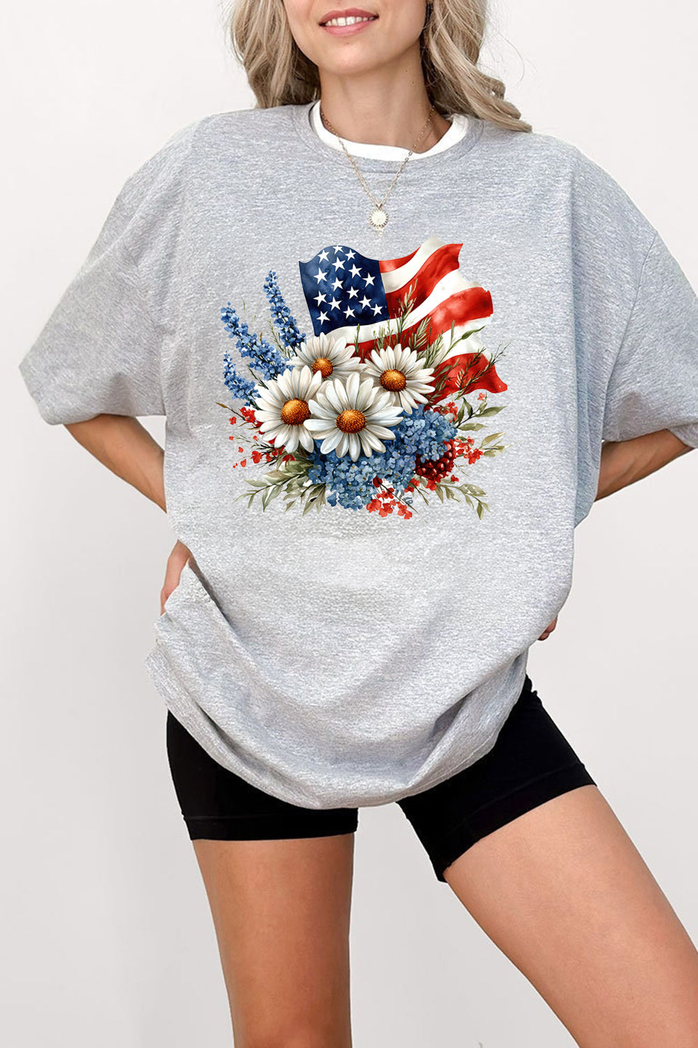 Flower National Flag Teacher Tee For Women