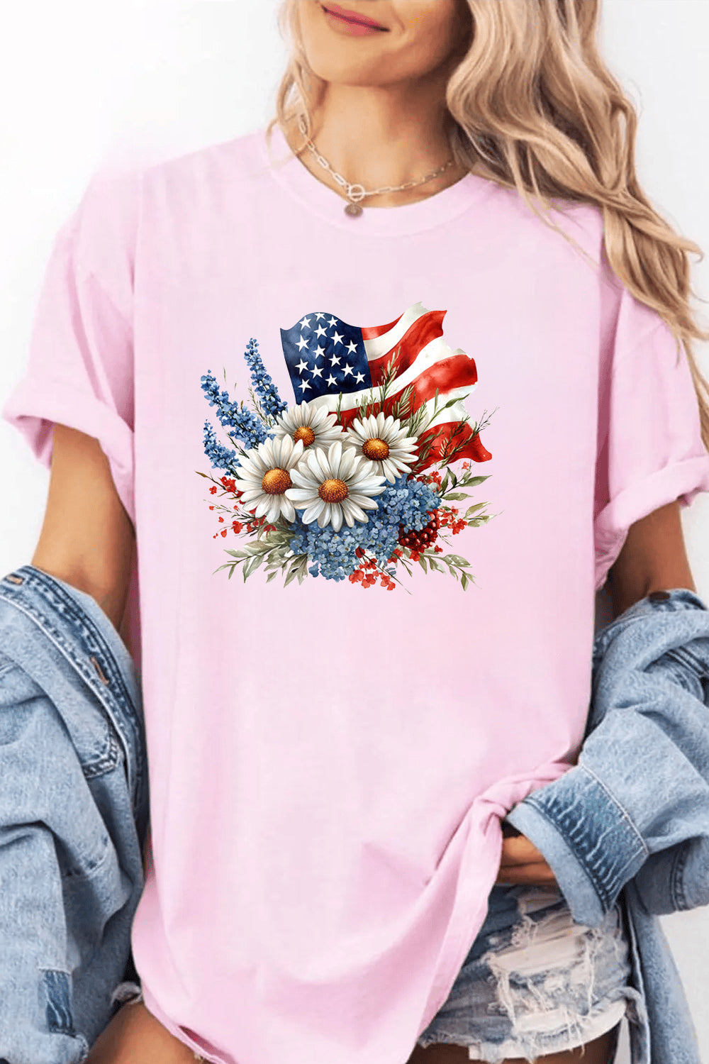 Flower National Flag Teacher Tee For Women