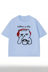 Coffee Is Life Comfortable Kitten Tee