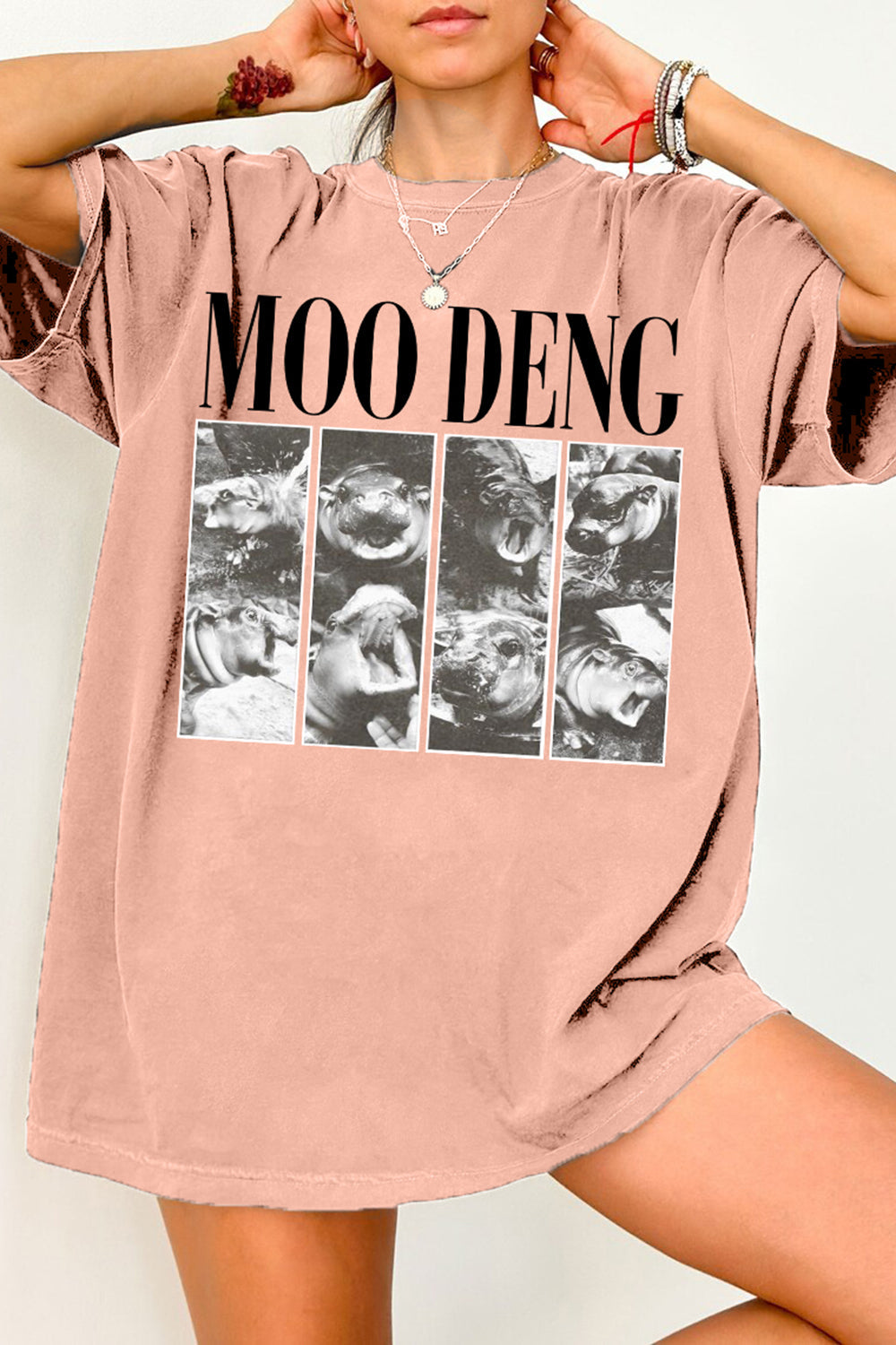 Hippo Moo Deng T-Shirt Stylish Fit for Women