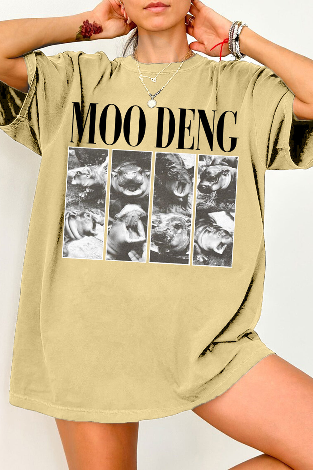 Hippo Moo Deng T-Shirt Stylish Fit for Women