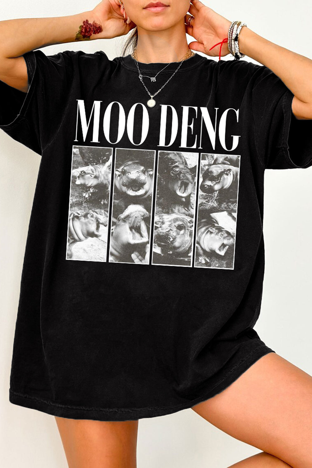 Hippo Moo Deng T-Shirt Stylish Fit for Women