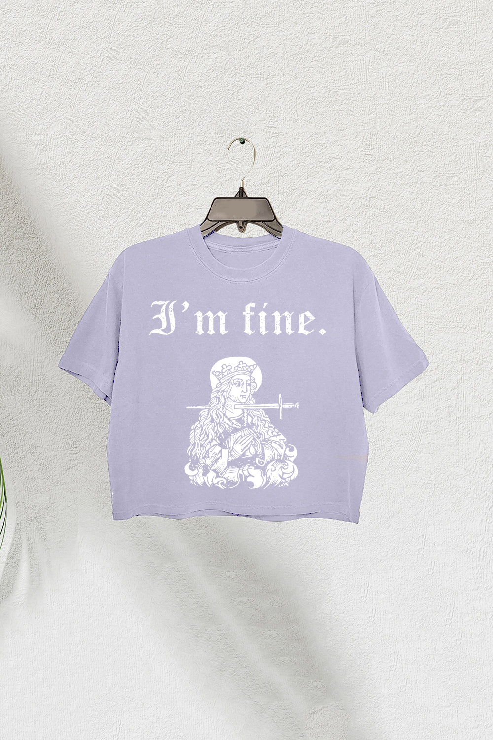 I'm Fine Cropped T-Shirt For Women Dark Humor Style