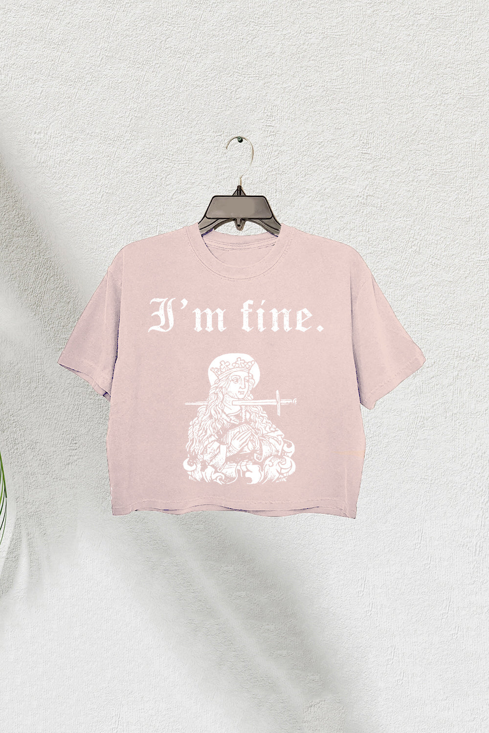 I'm Fine Cropped T-Shirt For Women Dark Humor Style