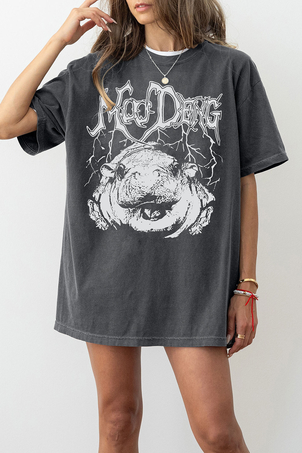 Moo Deng Metal Vibe Tee for Women