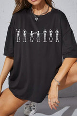 Sassy Skeleton Dance Squad Tee For Women
