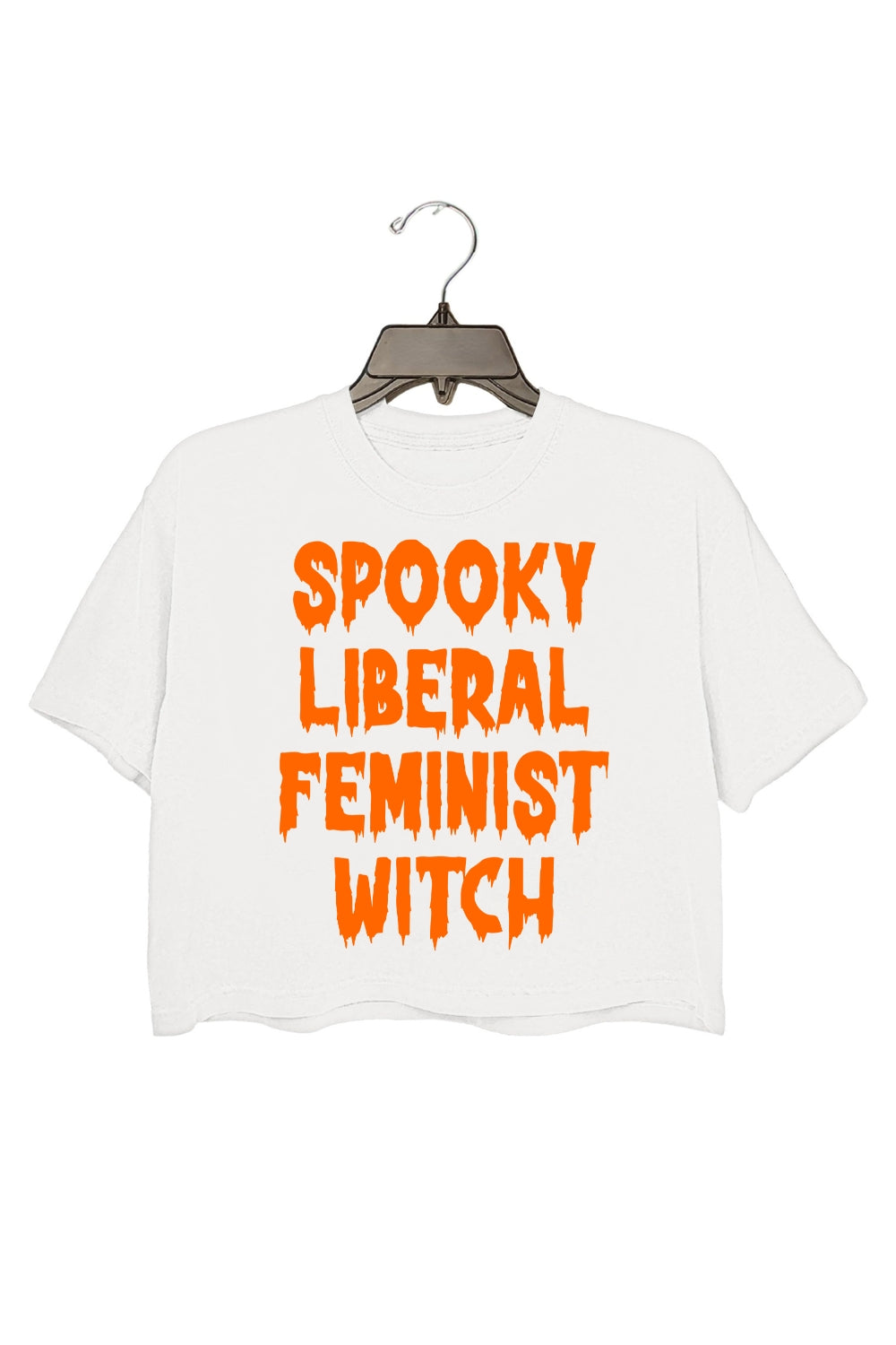 Spooky Liberal Feminist Witch Crop Top For Women