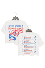 Stars Stripes And Women's Rights Teacher Two Sided Crop Top For Women