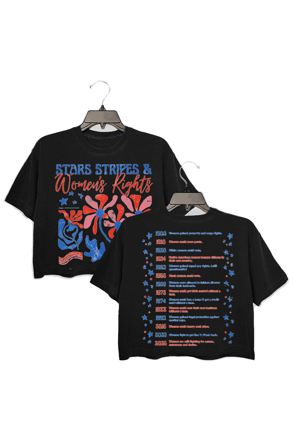 Stars Stripes And Women's Rights Teacher Two Sided Crop Top For Women