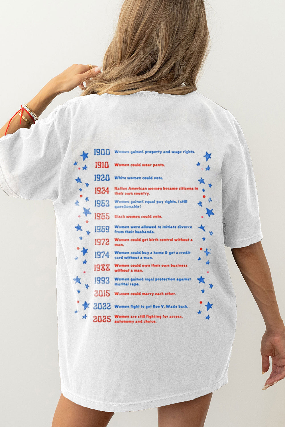 Stars Stripes And Women's Rights Teacher Two Sided Tee For Women