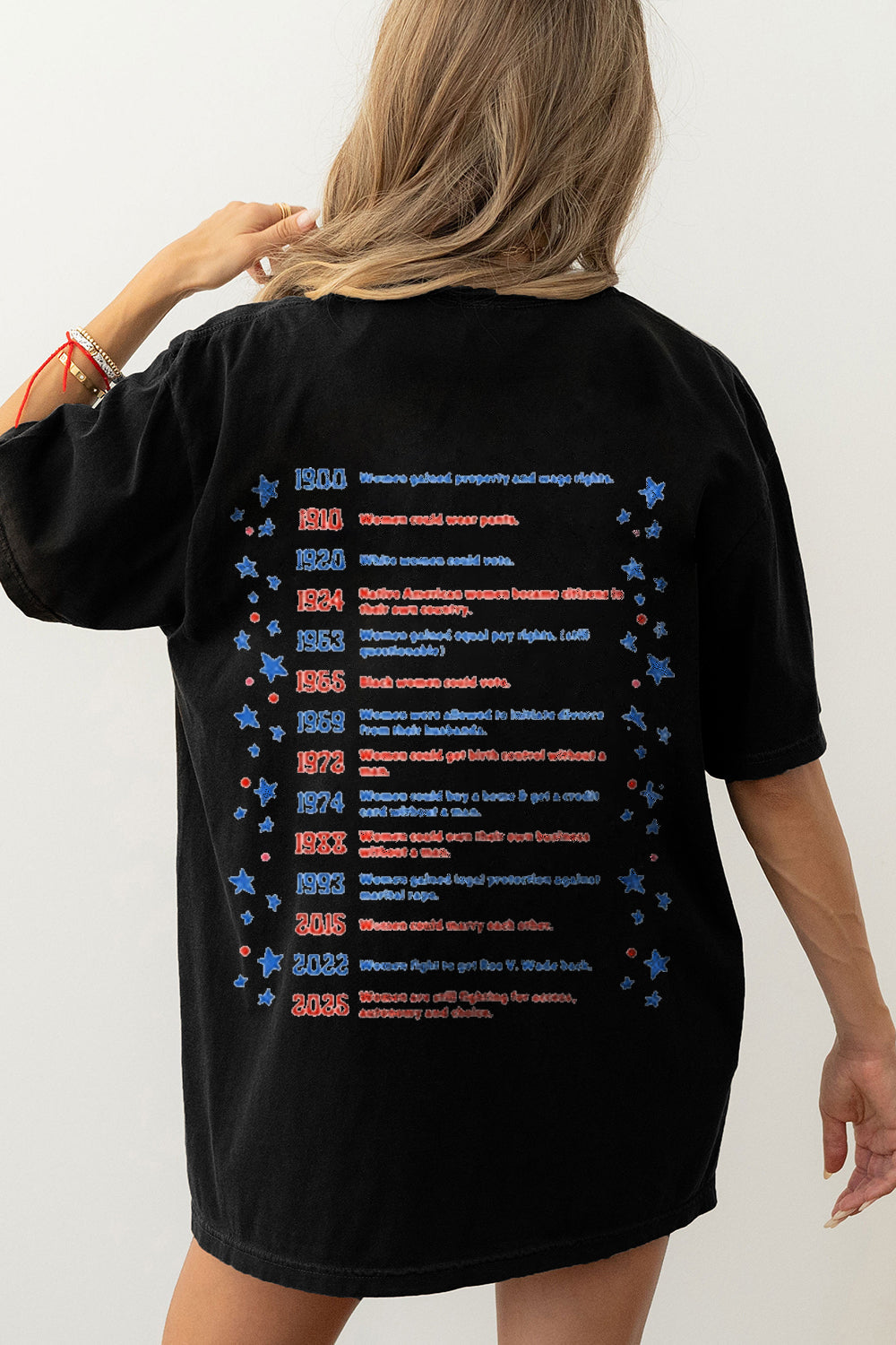 Stars Stripes And Women's Rights Teacher Two Sided Tee For Women