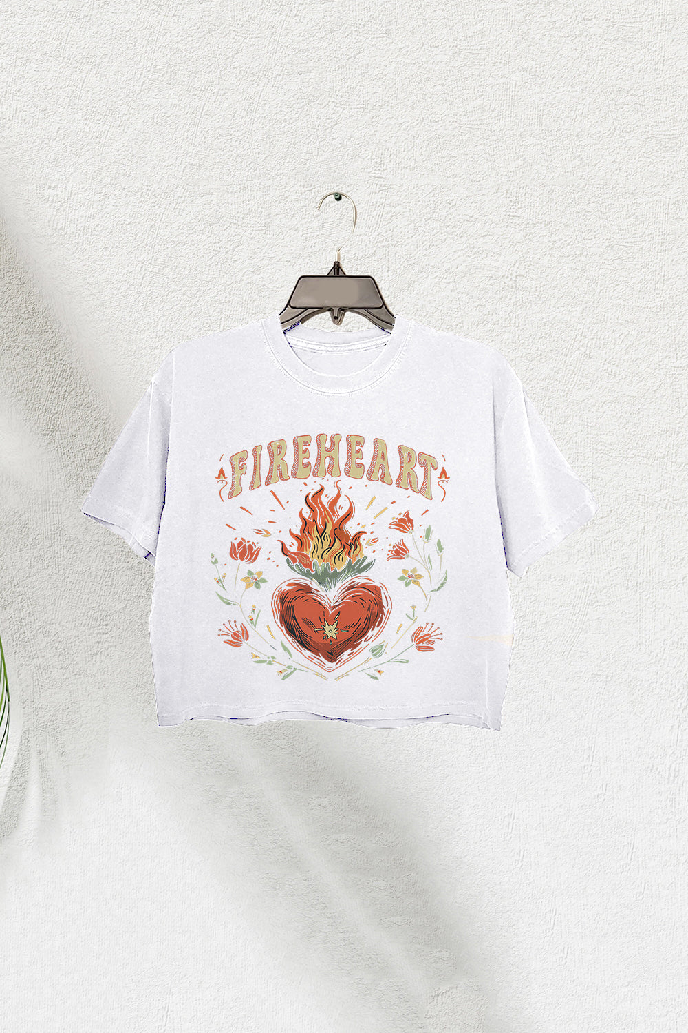 Vintage Fire-Heart Crop Tee for Women To Whatever End