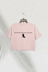 We Do Not Eat Our Allies Crop Tee for Women Fourth Wing Dragon Basgiath War College