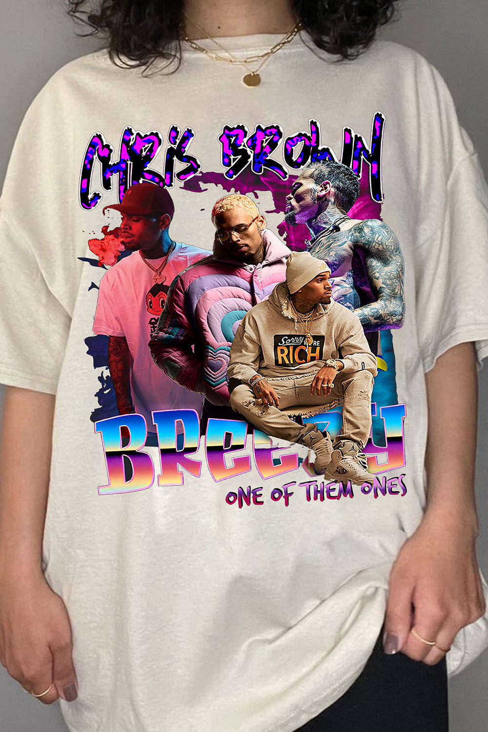 Women's Vintage-Style Chris Brown Graphic T-Shirt