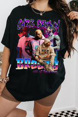 Women's Vintage-Style Chris Brown Graphic T-Shirt