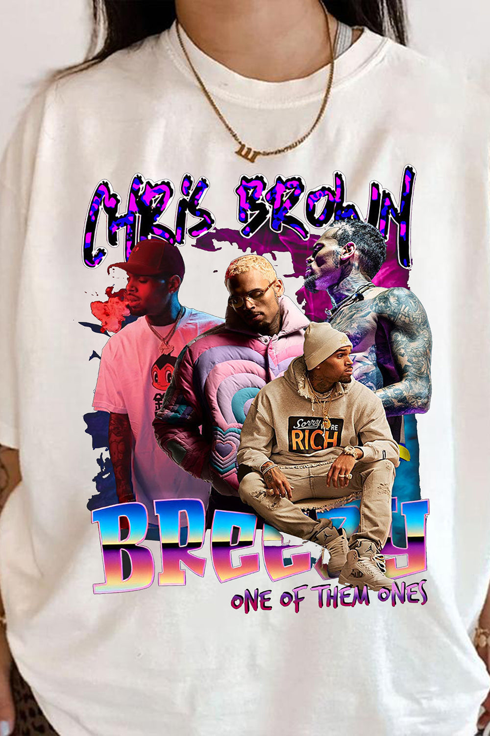 Women's Vintage-Style Chris Brown Graphic T-Shirt